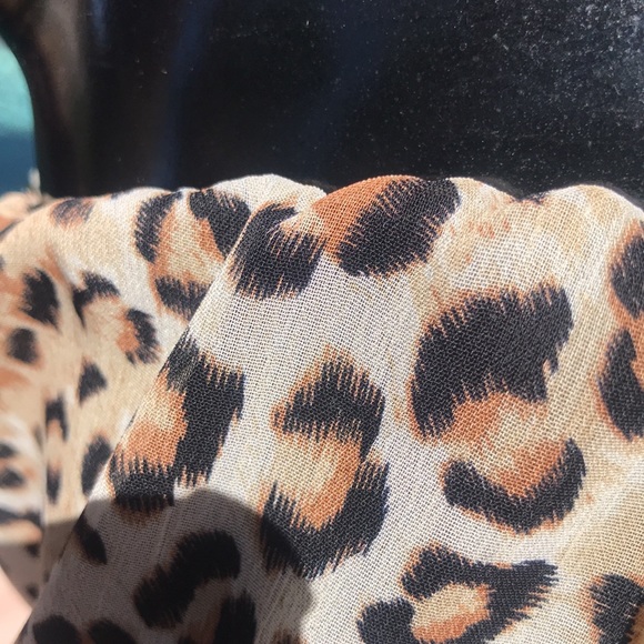 Summer dress half leo print half black stretch - Picture 3 of 6